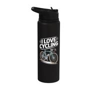 I Love Cycling Enthusiast's Passion Vélo Stainless Steel Insulated Water Bottle