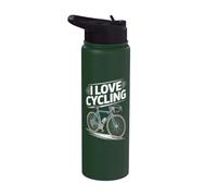 I Love Cycling Enthusiast's Passion Vélo Stainless Steel Insulated Water Bottle