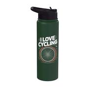 I Love Cycling Roue de vélo Passion Stainless Steel Insulated Water Bottle