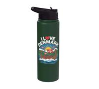 I Love Danemark Viking Ship Adventure Stainless Steel Insulated Water Bottle
