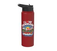 I Love Danemark Viking Ship Adventure Stainless Steel Insulated Water Bottle