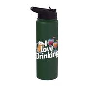 I Love Drinking Beer Wine Cocktail Humour Stainless Steel Insulated Water Bottle