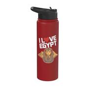 I Love Egypt Pharaon Pyramid Tribute Stainless Steel Insulated Water Bottle