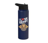 I Love Egypt Pharaon Pyramid Tribute Stainless Steel Insulated Water Bottle