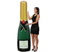 I LOVE FANCY DRESS Bouteille de champagne gonflable, 1,8 m de haut, 180 cm x 2 pièces, bouteille gonflable surdimensionnée stable pour mariages, anniversaires et décorations