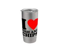 I Love Fish And Chips Gobelet isotherme en acier inoxydable double paroi