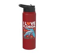 I Love Florida Manatee Carte Fleurs Stainless Steel Insulated Water Bottle