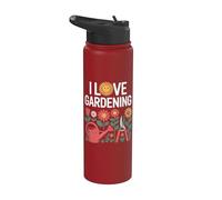 I Love Gardening Tournesol Floral Nature Amateur Stainless Steel Insulated Water Bottle