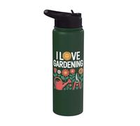 I Love Gardening Tournesol Floral Nature Amateur Stainless Steel Insulated Water Bottle