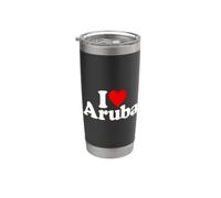 I LOVE HEART ARUBA Dutch Caraïbes Gobelet isotherme en acier inoxydable double paroi