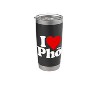 I LOVE HEART PHO NOODLES SOUPE VIETNAMIENNE Gobelet isotherme en acier inoxydable double paroi