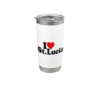 I Love Heart Sainte-Lucie Îles des Caraïbes Gobelet isotherme en acier inoxydable double paroi