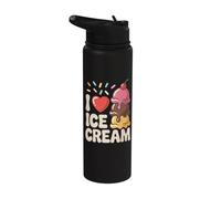 I Love Ice Cream Fun Cuillère à saupoudrer Stainless Steel Insulated Water Bottle