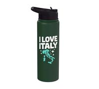I Love Italy Adventure Enthusiast Carte Stainless Steel Insulated Water Bottle