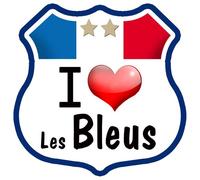 I Love Les Bleus ! - 15x15cm - Sticker/Autocollant