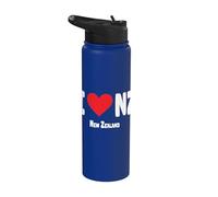 I Love NZ Heart NZ Love New Zealand Maori Culture Stainless Steel Insulated Water Bottle