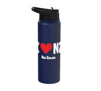 I Love NZ Heart NZ Love New Zealand Maori Culture Stainless Steel Insulated Water Bottle