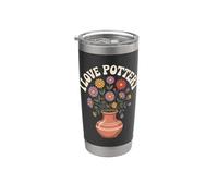 I Love Pottery Vase à fleurs coloré Gobelet isotherme en acier inoxydable double paroi