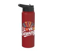 I Love Sewing Ciseaux à fils Aiguille Craft Passion Stainless Steel Insulated Water Bottle