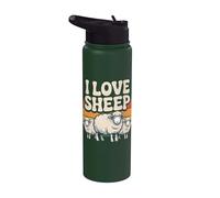 I Love Sheep Vintage Retro Animaux de la ferme Stainless Steel Insulated Water Bottle