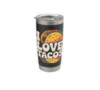 I Love Tacos Art alimentaire mexicain Gobelet isotherme en acier inoxydable double paroi