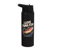 I Love Thon Fish Enthusiast Passion Stainless Steel Insulated Water Bottle