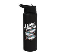 I Love Thon Poisson Vie Marine Océan Stainless Steel Insulated Water Bottle
