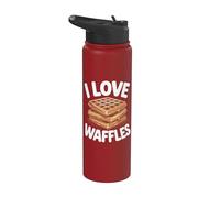I Love Waffles Boîte à petit-déjeuner Stainless Steel Insulated Water Bottle