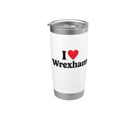 I love Wrexham, Cymru, Pays de Galles Gobelet isotherme en acier inoxydable double paroi