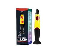I-TOTAL® - Lampe à lave LED avec résistance chauffe cire, sans ampoule (ROUGE, BASE NOIRE, CIRE BLANCHE)