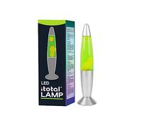 I-TOTAL® - Lampe à lave LED avec résistance chauffe cire, sans ampoule (VERT, BASE ARGENT, CIRE BLANCHE)