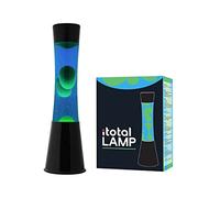 Lampe à poser Lave Base Noire Liquide Bleu Cire Verte 30 W 40 cm