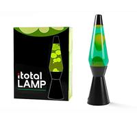 I-TOTAL® - Lampe à Lave Spaceship - Effet Bulles Hypnotisant, Design Rétro et Moderne, Lampe Décorative Colorée avec Cire en Mouvement (Base Noire Liquide Vert Cire Jaune)