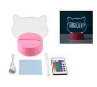 I-TOTAL - Lampe de table avec stylo effaçable - Lampe LED en forme de bande dessinée - DIY - 16 couleurs - Base tactile et télécommande intelligente - Écrire et effacer (CAT)