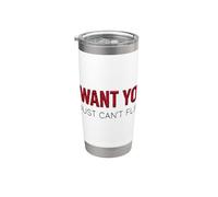 I Want You I Just Can't Flirt Retro Awkward Romance Blague Gobelet isotherme en acier inoxydable double paroi