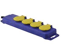 I-WATTS I-B4PE07 Bloc 4 Prises etanche-3x1.5mm, Bleu