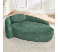 I0I&I0I Canapé minimaliste en peluche avec design rond rembourré doux, coussin, polyvalent pour salon, chambre à coucher et studio (vert + ours + 2 sièges + mousse)