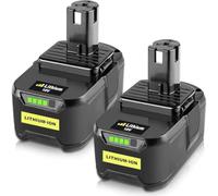 Ibanti Lot de 2 Batteries RB18L50 18 V de Rechange pour Batterie Ryobi P108 RB18L40 RB18L25 RB18L15 RB18L13 P108 P107 P122 P104 P105 P102 P110 03 03 mit LED Affichage