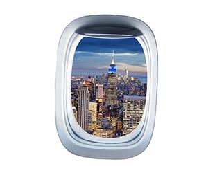 ibasenice 1 Pc 3d Fausses Fenêtres Stickers Muraux Diy Décalcomanies En Verre Autocollant De Fenêtre De Mur Murale En Verre Décoration Murale Paysage Amovible Enfant Photo Capsule Spatiale