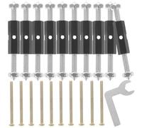 ibasenice 10 Pièces Dispositif de Réparation de Boîtier Mural en Métal Noir, Tige de Support Ajustable 65-91mm pour Prise et Cassette, Évite le Desserrage en Installation Électrique