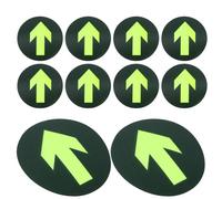 ibasenice 10pcs Autocollants Flèche Lumineuse Phosphorescente en Pvc Vert Amovible pour Marquage Sol en Centre Commercial et Orientation Claire de Sortie