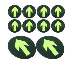 ibasenice 10pcs Autocollants Flèche Lumineuse Phosphorescente en Pvc Vert Amovible pour Marquage Sol en Centre Commercial et Orientation Claire de Sortie