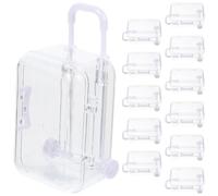 ibasenice 12 Pièces Boîte à Dragées Mini Valise Blanche en Ps, Décor | Forme Valise, Style Créatif et Mignon, pour Bonbons, Mariages, Fêtes et Autres Occasions