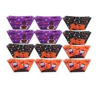 ibasenice 12 Pièces Boîte à Goûter en Papier Blanche Thème Halloween Citrouille et Araignée, Récipient Alimentaire pour Snacks, pour Fête Halloween et Décoration