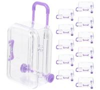 ibasenice 12 Pièces Boîte Présent Mini Valise Transparente Pourpre en Ps Réutilisable pour Décoration de Fête et Mariage, Rangement D'ornements Petits en Style Valise Pratique