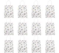 ibasenice 12 Pièces Paquet Présents en Papier Réutilisables avec Motif Football pour Fêtes de Soccer, Aspect Sportif, Différentes Couleurs, pour Garçon et Filles et Adultes Lors de