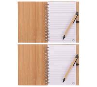 ibasenice 2 Ensembles Cahier Spirale en Bambou, Lot de Sets, Signet | Papier, Usage Scolaire et Professionnel, Organisation et Planification, Style Simple et Élégant