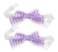 ibasenice 2 Pièces Attaches de Corde Noeud pour Rideaux en Polyester | Bord en Dentelle, Bande Élastique, Usage Chambre et Déco Maison, Style Élégant Romantique