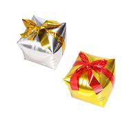 ibasenice 2 Pièces Ballons Confettis Gros Ballons De Cadeau De Noël Gonflables Ballon De Forme Carrée De Papier D'aluminium De Fête De Noël Décorations Feuille D'aluminium