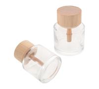ibasenice 2 Pièces Diffuseur de Parfum D'intérieur 50ml en Verre Rond avec Bouchon en Bois, Diffusion Stable et Rechargeable, Décor Élégant pour Chambres